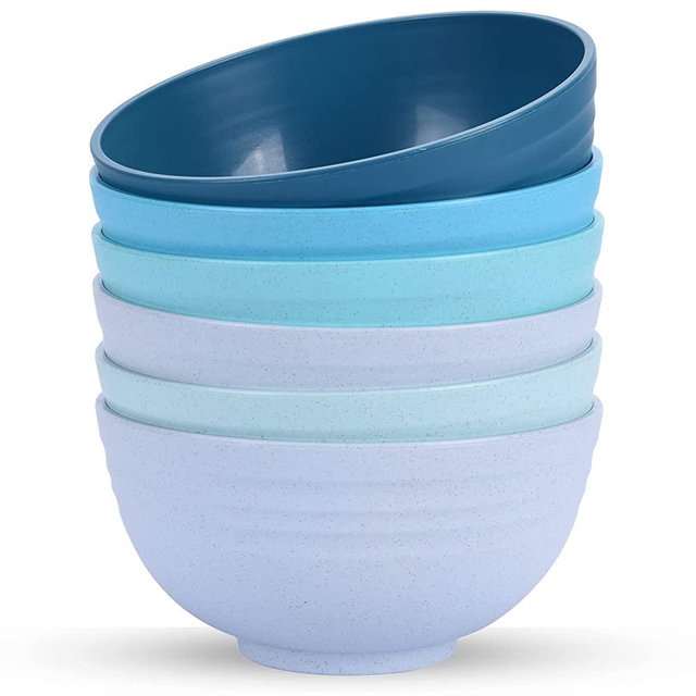 【Set of 6】Unbreakable Soup Bowls, 34 Ounces Big Bowls Microwave and Dishwasher Safe BPA Free Bowl for Cereal, Salad, Soup, Ramen，Oatmeal Apply to Kitchen, Dishwasher & Microwave Safe