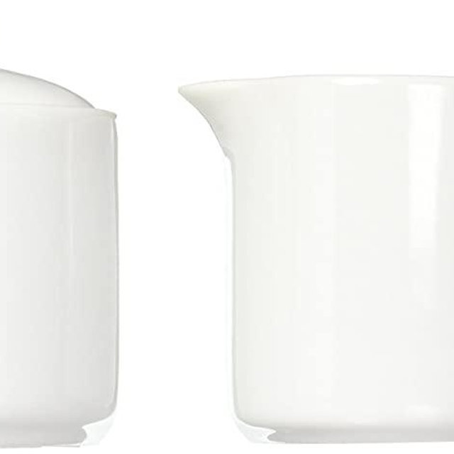 HIC Harold Import Co. YK-27W Sugar and Creamer Set for Coffee and Tea, 6-Ounce, 2 Piece, White, Porcelain