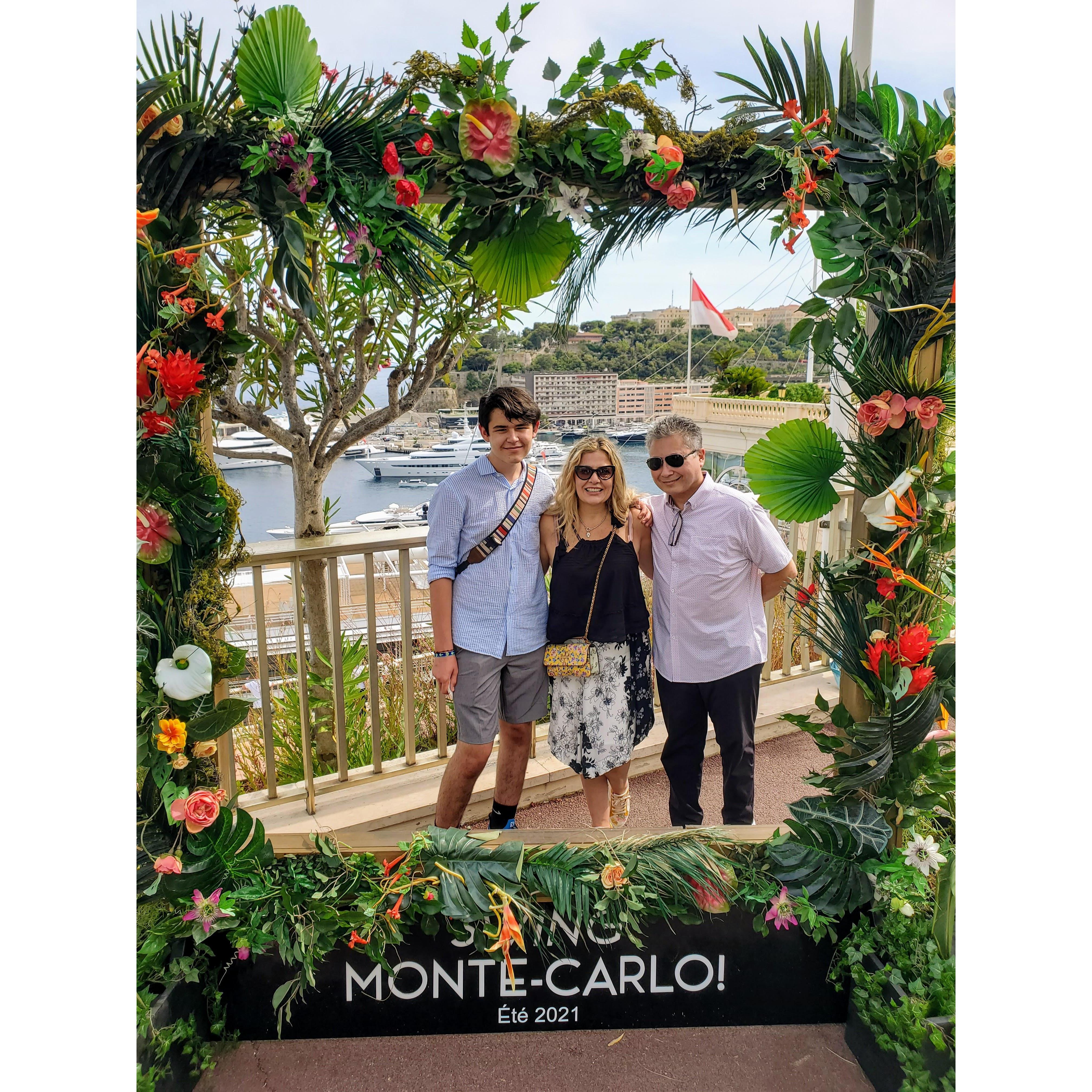 In Monaco after winning on roulette at the Monte Carlo Casino with number: 14!