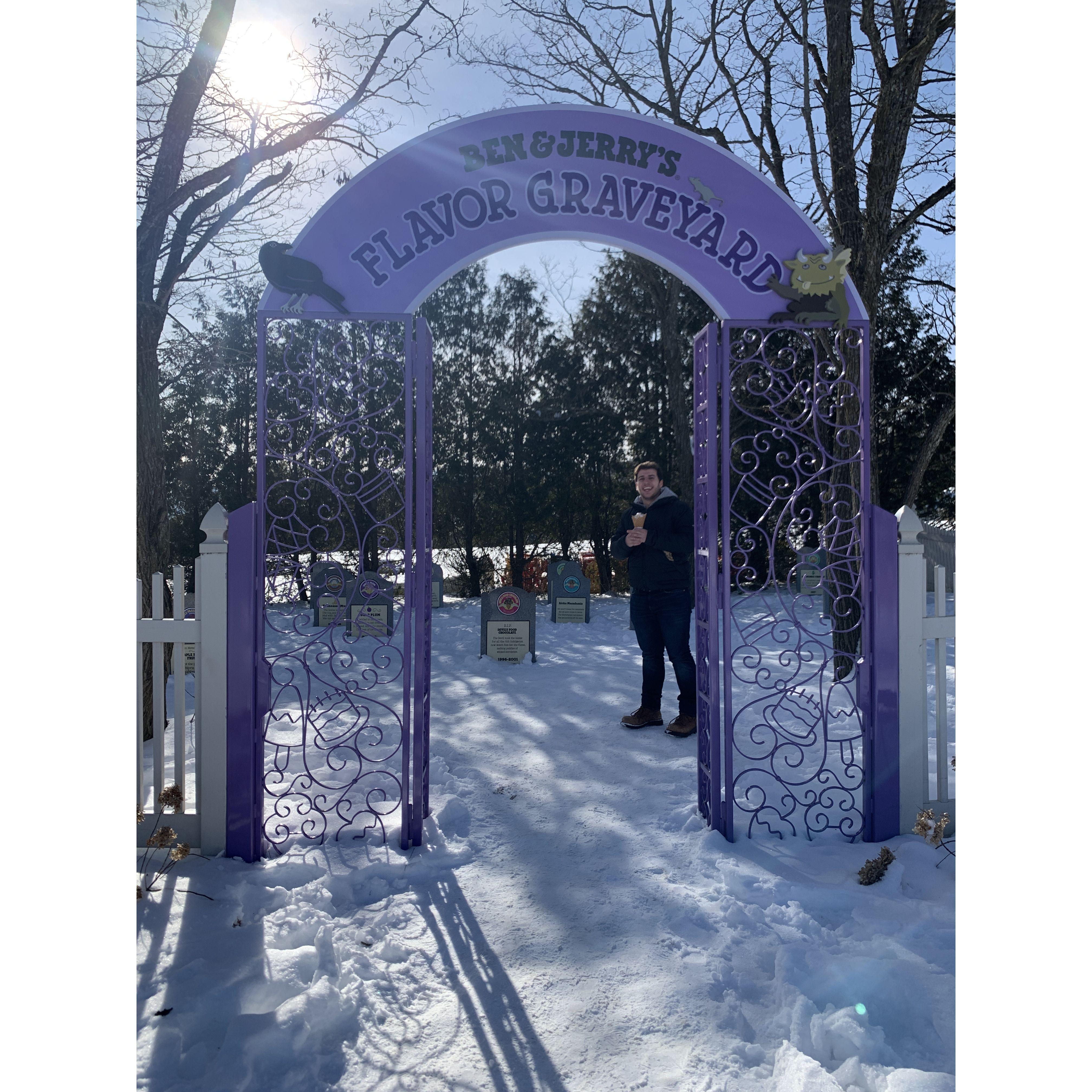 When in Vermont, gotta visit Ben & Jerry's (David's first visit to Vermont) - Feb 2021