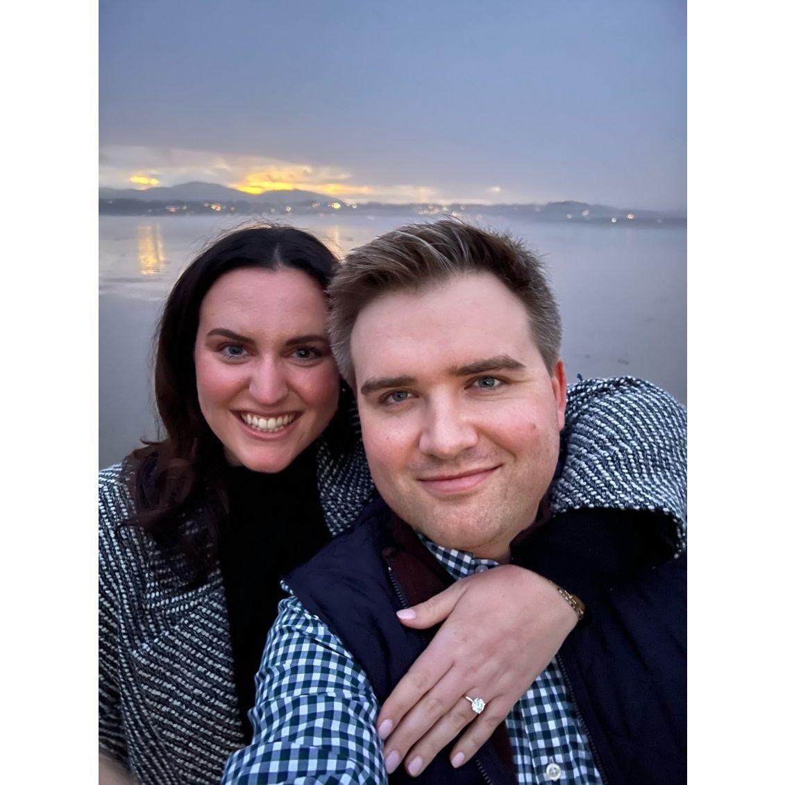 Our Engagement Moment! Featuring a Rhinecliff sunset (kind of).