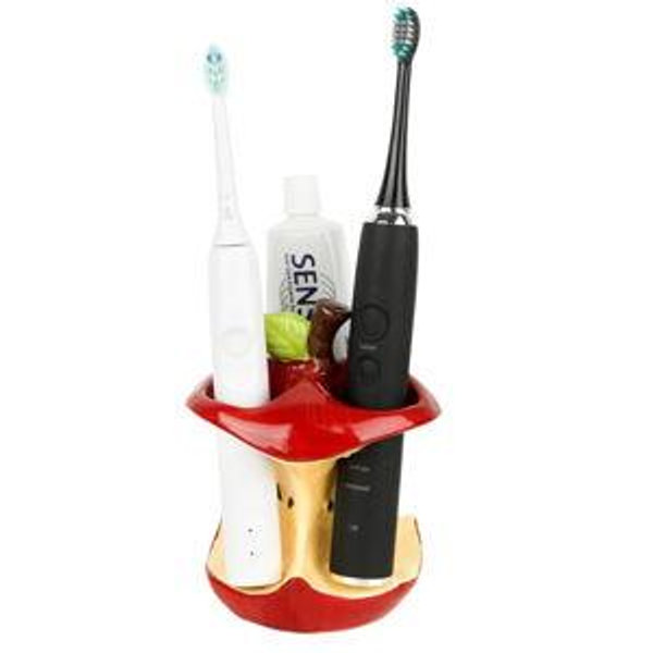 Ceramic Apple Toothbrush Holder (3-Slot)