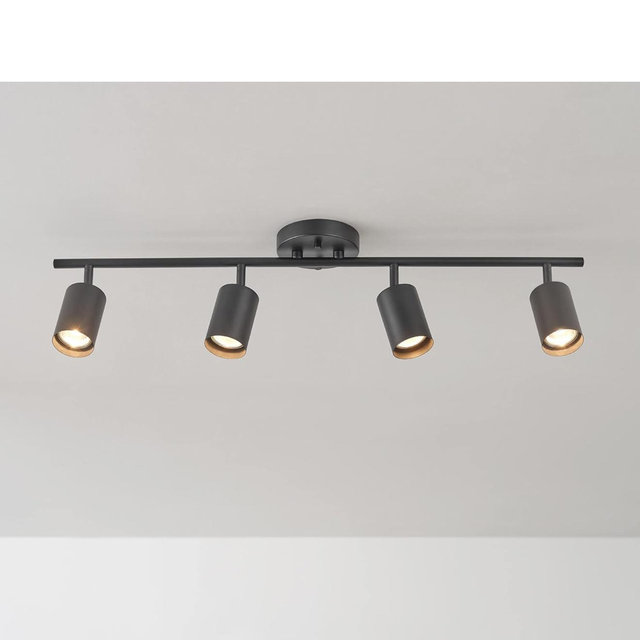 GLOBE Electric 64000051 24" 4-Light 22W Dimmable LED Integrated Track Lighting, Matte Black, Lighting for Kitchen, Bathroom, Bedroom, or Dining Room, Living Room Ceiling Lights, Light Fixture