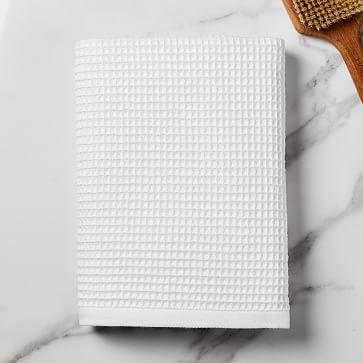 Organic Waffle Towel, Bath Towel, White
