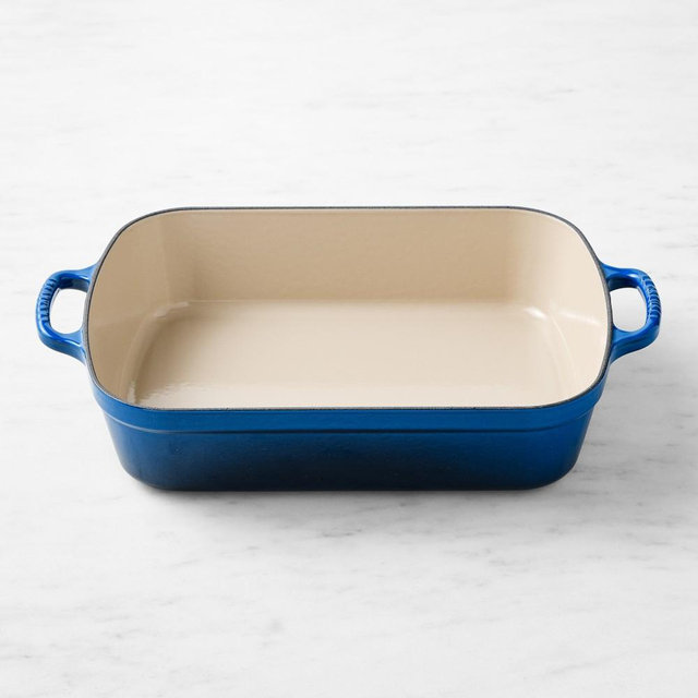 Le Creuset Signature Enameled Cast Iron Rectangular Roasting Pan, Lapis