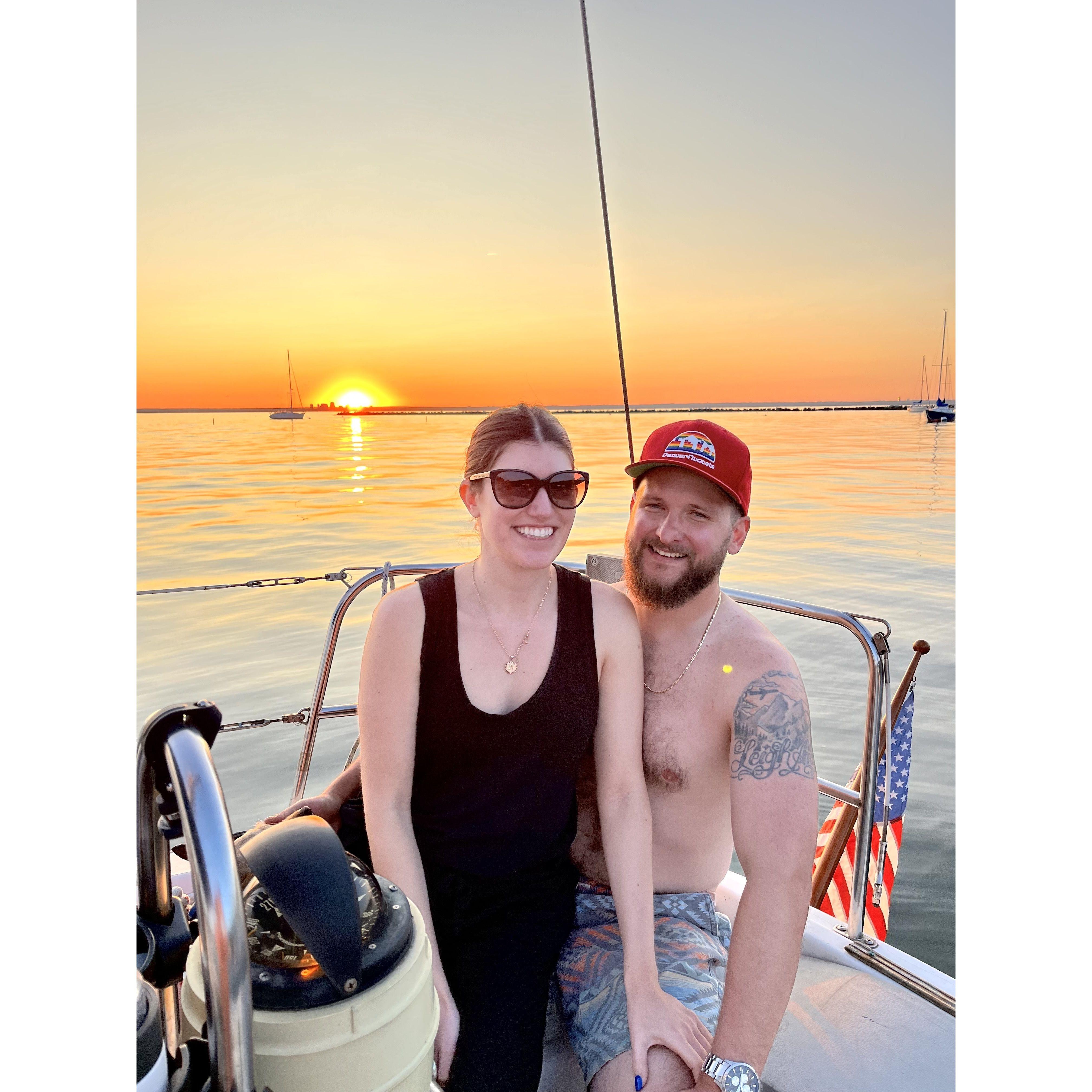 On the Hootenanny sail boat in Long Island, NY