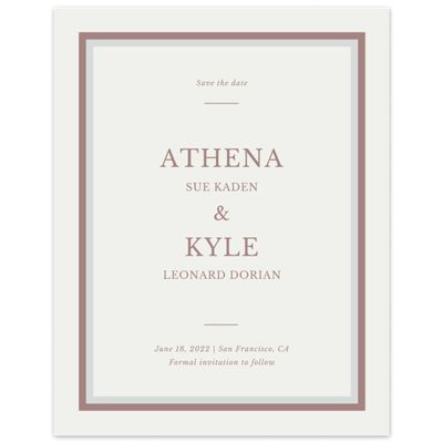 Dusty Rose, Pink Wedding Digital Save the Date - Weyers Frame