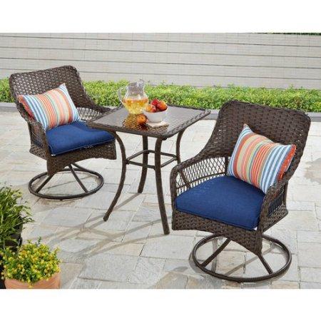 Better Homes and Gardens Colebrook 3-Piece Outdoor Bistro Set, Seats 2