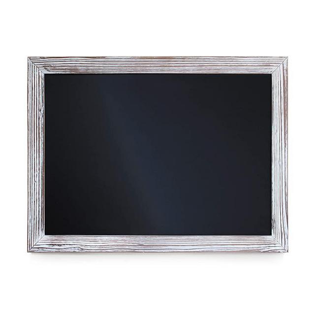 Rustic Whitewashed Magnetic Wall Chalkboard, Large Size 18" x 24", Framed Chalkboard - Decorative Magnet Board Great for Kitchen Decor, Weddings, Restaurant Menus and More! … (18" x 24")…