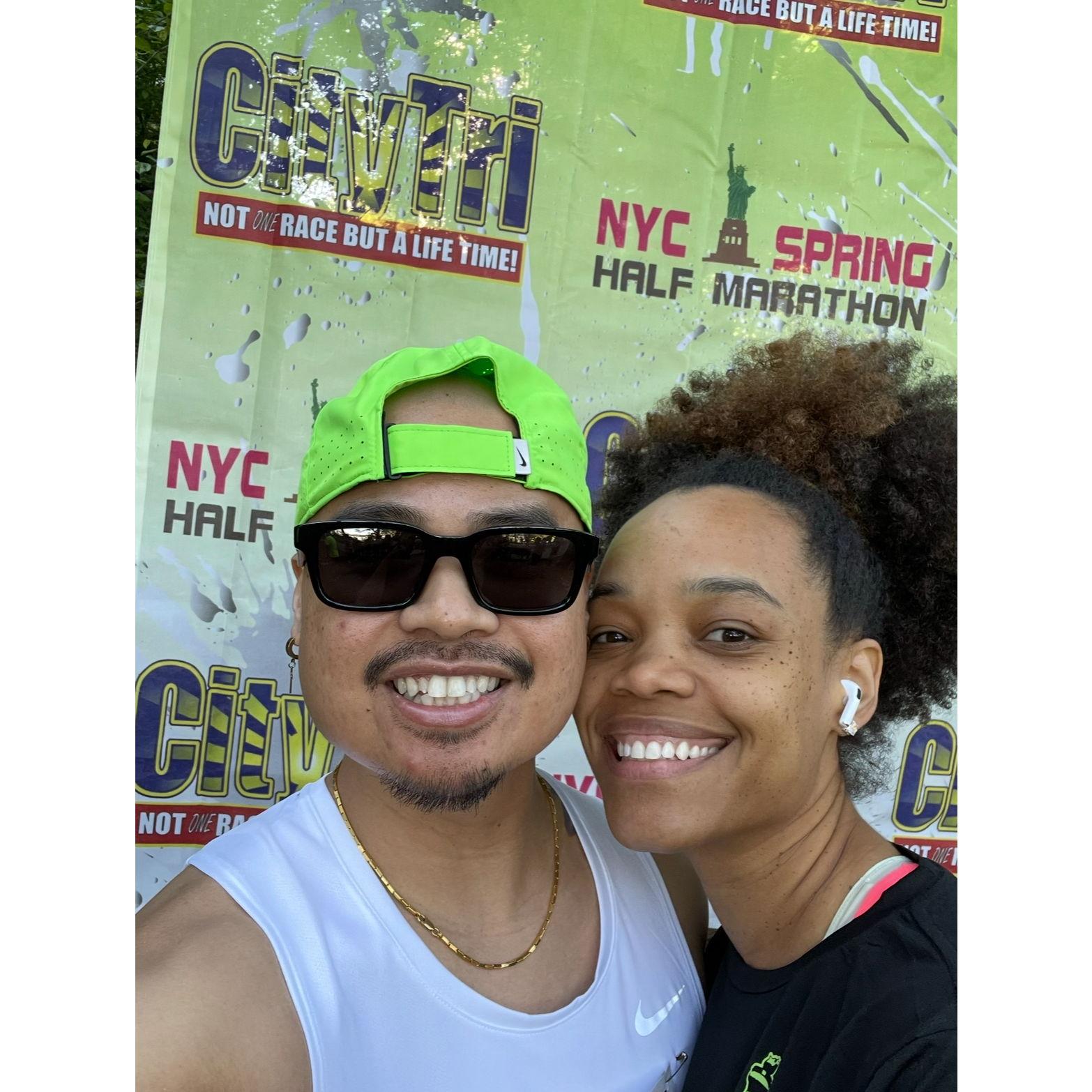 Yup! We did that! Ran a half marathon! Someone did run a little extra in the end not realizing the race was over but we won't get into that right now.