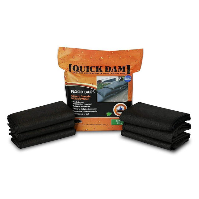 Quick Dam - QD1224-6 Water Activated Flood Bags 1ft x 2ft, 6-Pack
