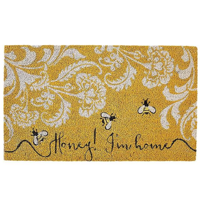 DII Fun Greetings Décor Indoor/Outdoor Natural Coir Fiber Doormat, 18x30, Honey I'm Home