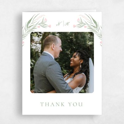 Pale Jade, White Wedding Thank You - Arden Photo