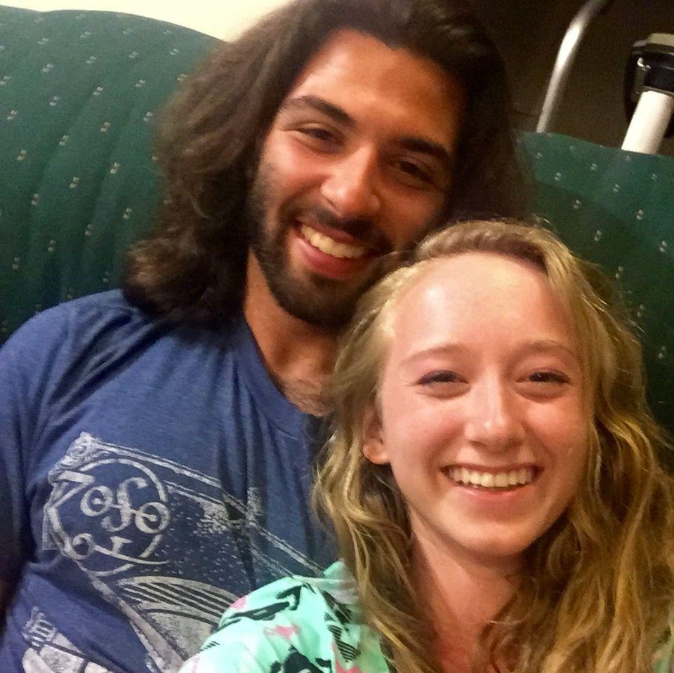 The first picture we ever took together in the Bach's basement