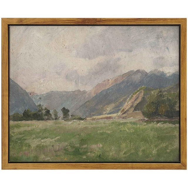 InSimSea Framed Wall Art Room Eclectic Decor, Prairie and Mountain Painting Wall Art Hoom Decor, Canvas Wall Art for Living Room Bedroom Home Office Bathroom Wall Decor (8x10in/20x25cm)