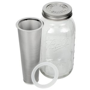 County Line Kitchen - Cold Brew Coffee Maker - 2 Quart - Make Amazing Cold Brew Coffee and Tea with This Durable Mason Jar with Stainless Steel Filter and Stainless Steel Lid