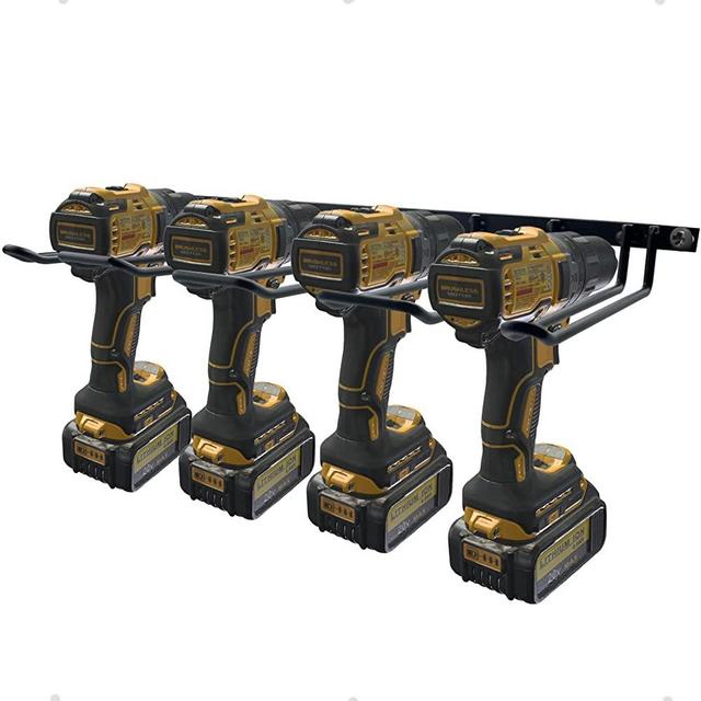 Drill Holder, Power Tool Organizer, 80lb Heavy Duty Bearing Capacity Garage Storage, Wall Mount 4 Cordless Metal Shelf Holder, Utility Storage Rack for Dewalt Cordless Tools for father day gifts