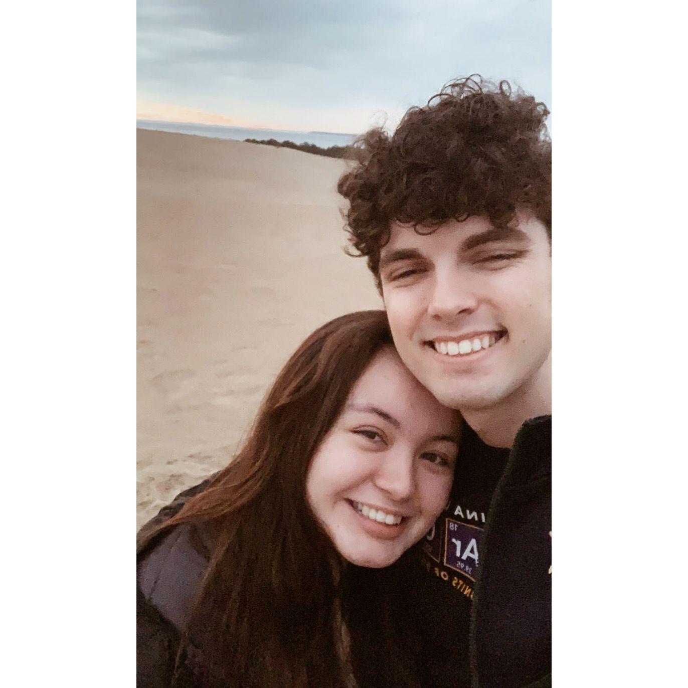 2nd anniversary in Manteo, NC! - Taking a walk at jockey's ridge!