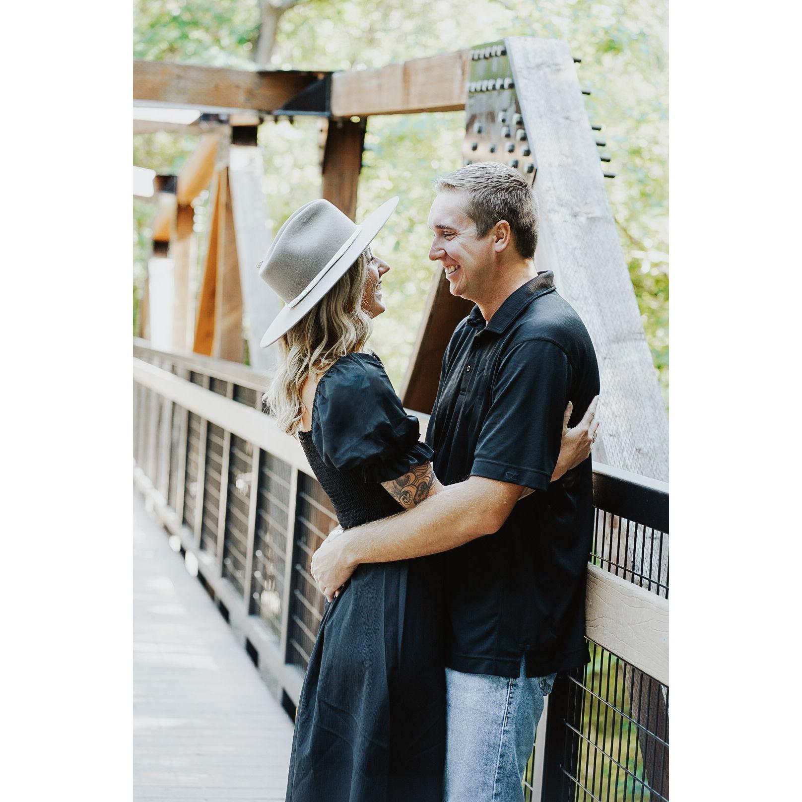 The walking trail we found for our Save the Date photos had this beautiful bridge over a river, we couldn't NOT stop to take photos!