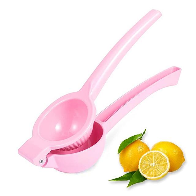 Manual Juicer Citrus Lemon Squeezer,Fruit Juicer Lime Press Metal,Professional Hand Juicer Kitchen Tool(Pink）
