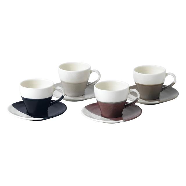 Royal Doulton Coffee Studio Espresso Cup & Saucer Mixed Set of 4