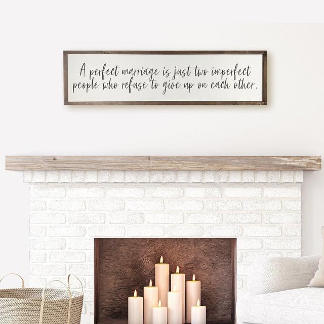 A Perfect Marriage Is Just Two Imperfect People Sign - Wood Sign For Above Bed - Bedroom Sign - Farmhouse Wood Signs - Bedroom Art