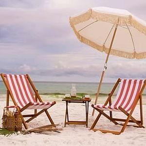 Chairs and and umbrella on the beach