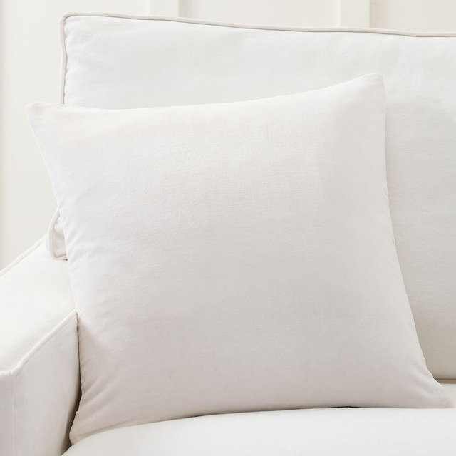 Everywhere Velvet Pillow Cover, 20 x 20", Ivory