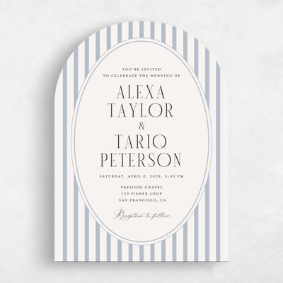Blue Arch Wedding Invitation - Azelie Classic
