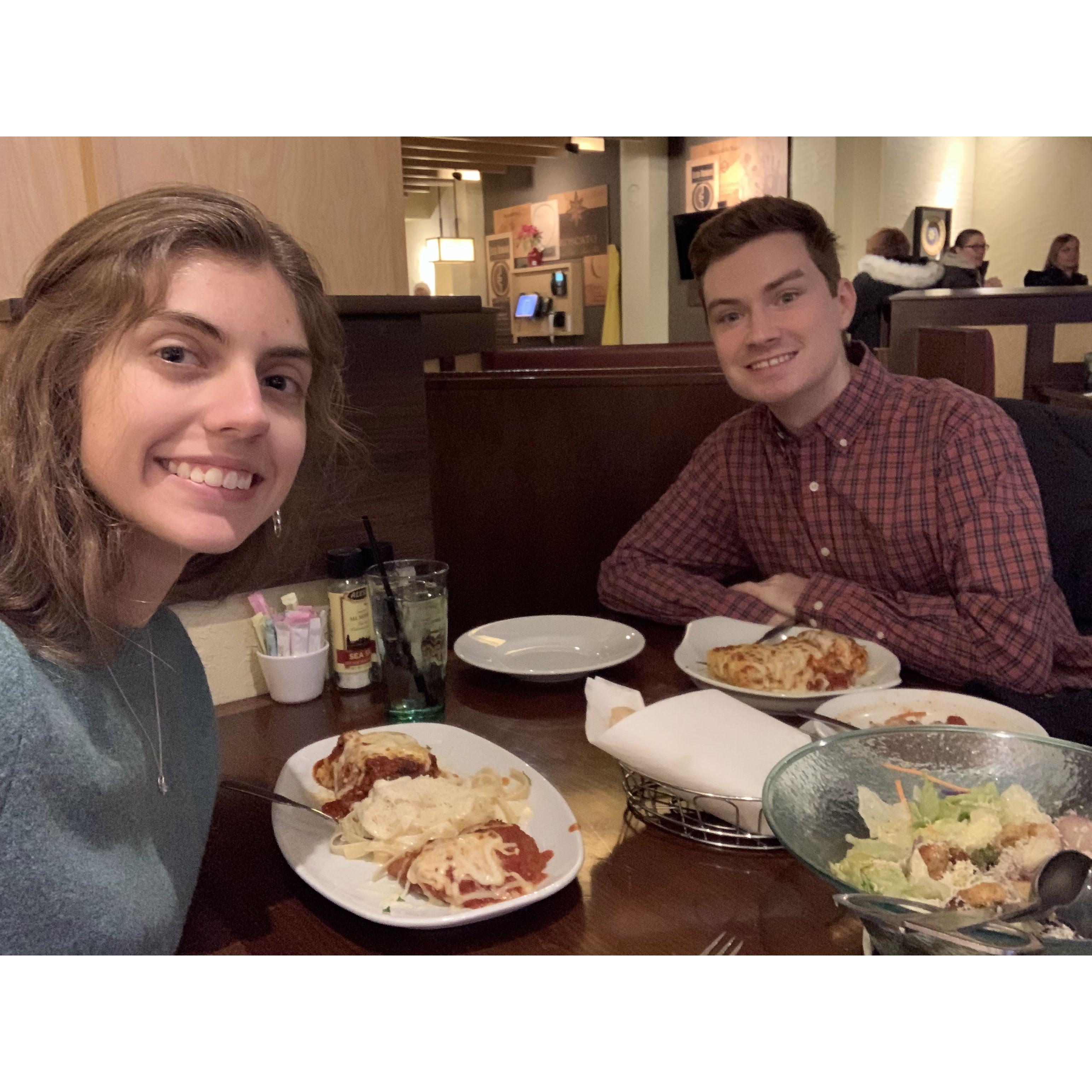 Olive Garden is always a special treat! (We love the oldies music that plays in the background)