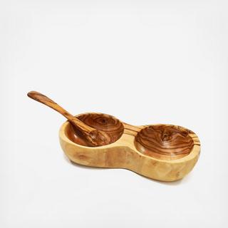 Salt & Pepper Serving Bowl with Spoon