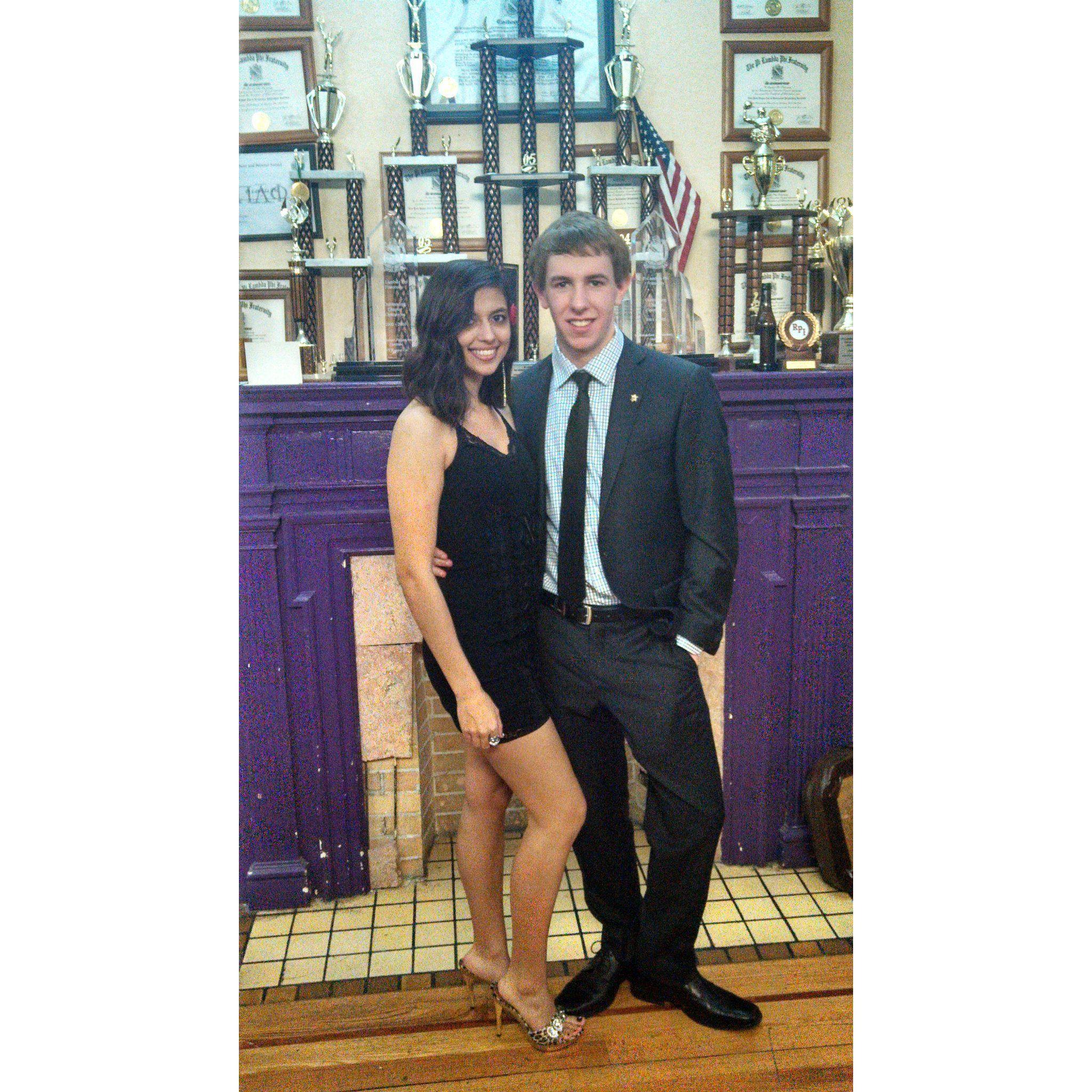 Our beginnings. Attending Sam's first Pi Lam Formal at RPI. 2014