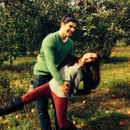 We love going on day dates! Taking a break from apple picking to strike a pose.