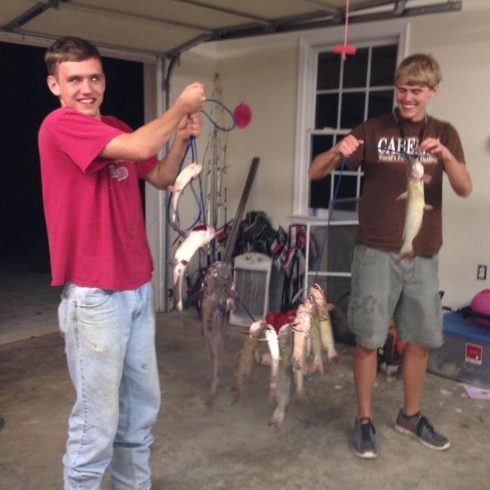 One of Tyler and Casey's many fishing days