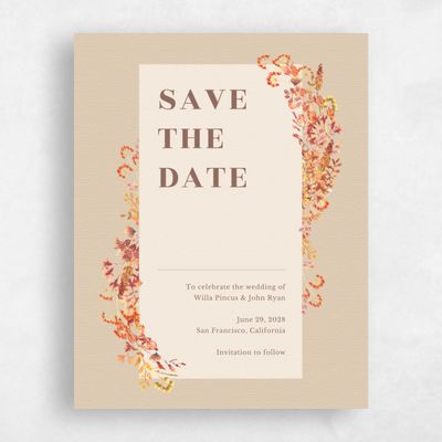 Tan, Brown Wedding Save the Date - Gramercy Corner