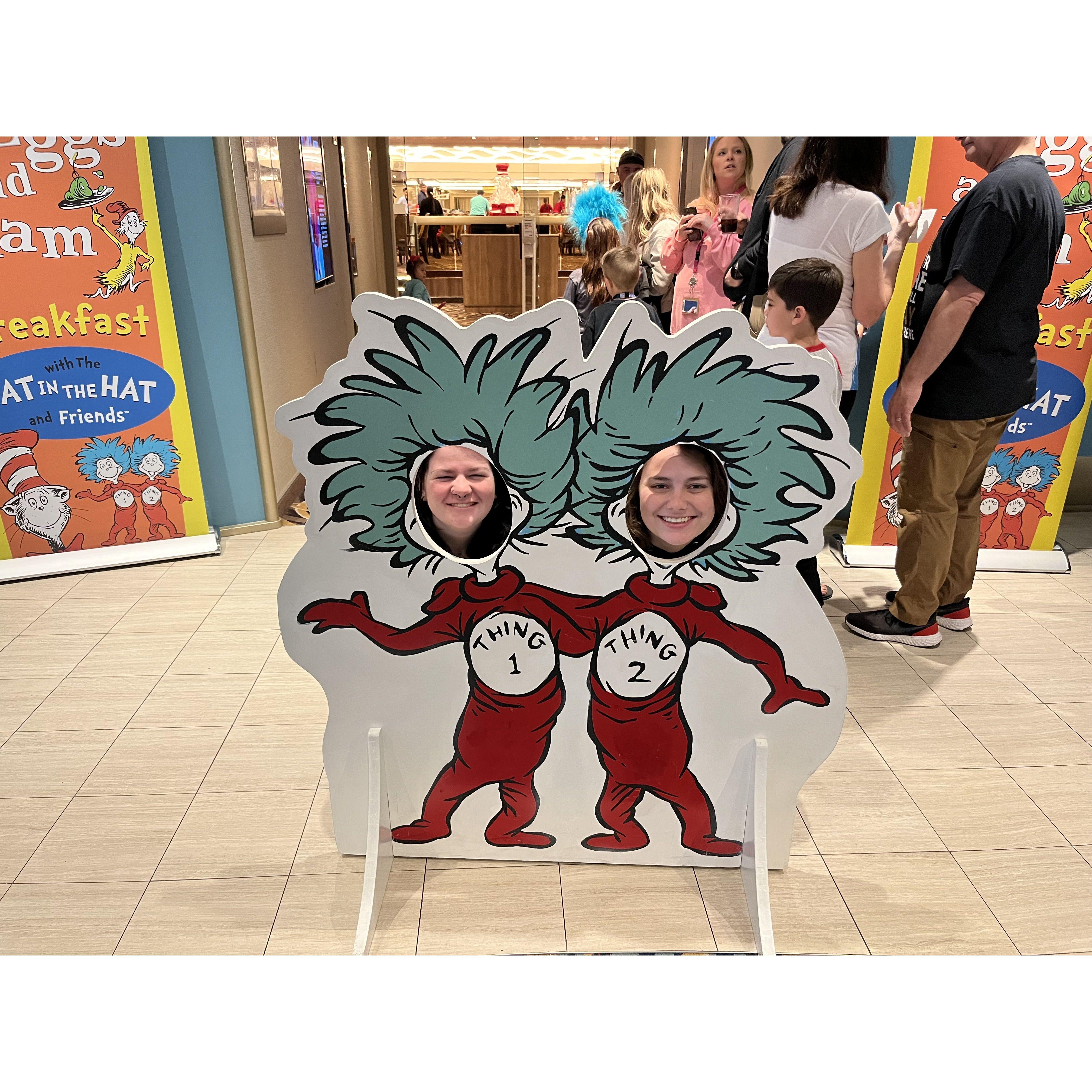 Going to the Dr. Seuss breakfast with Daphanie