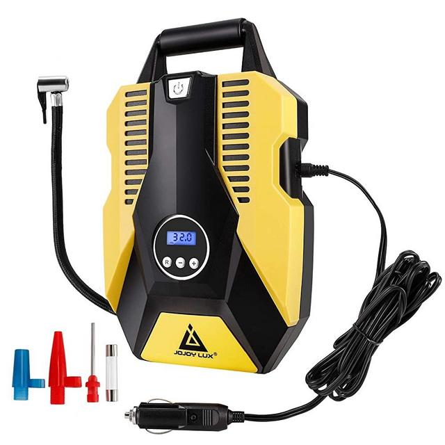 Digital Tire Inflator, 12V DC Portable Air Compressor Pump for Car Tires, 150 PSI Auto Shut Off with Emergency LED Flasher, Long Cable for Car, Bicycle, Motocycle, Air Boat and Other Inflatables