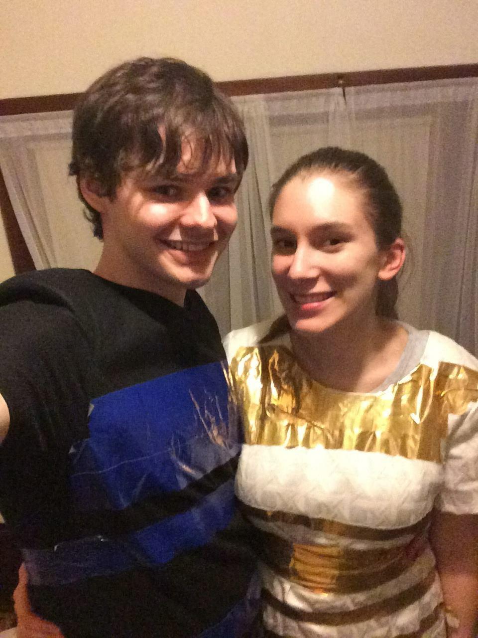 2015 Couples costume diy from goodwill, do you see black and blue or white and gold??