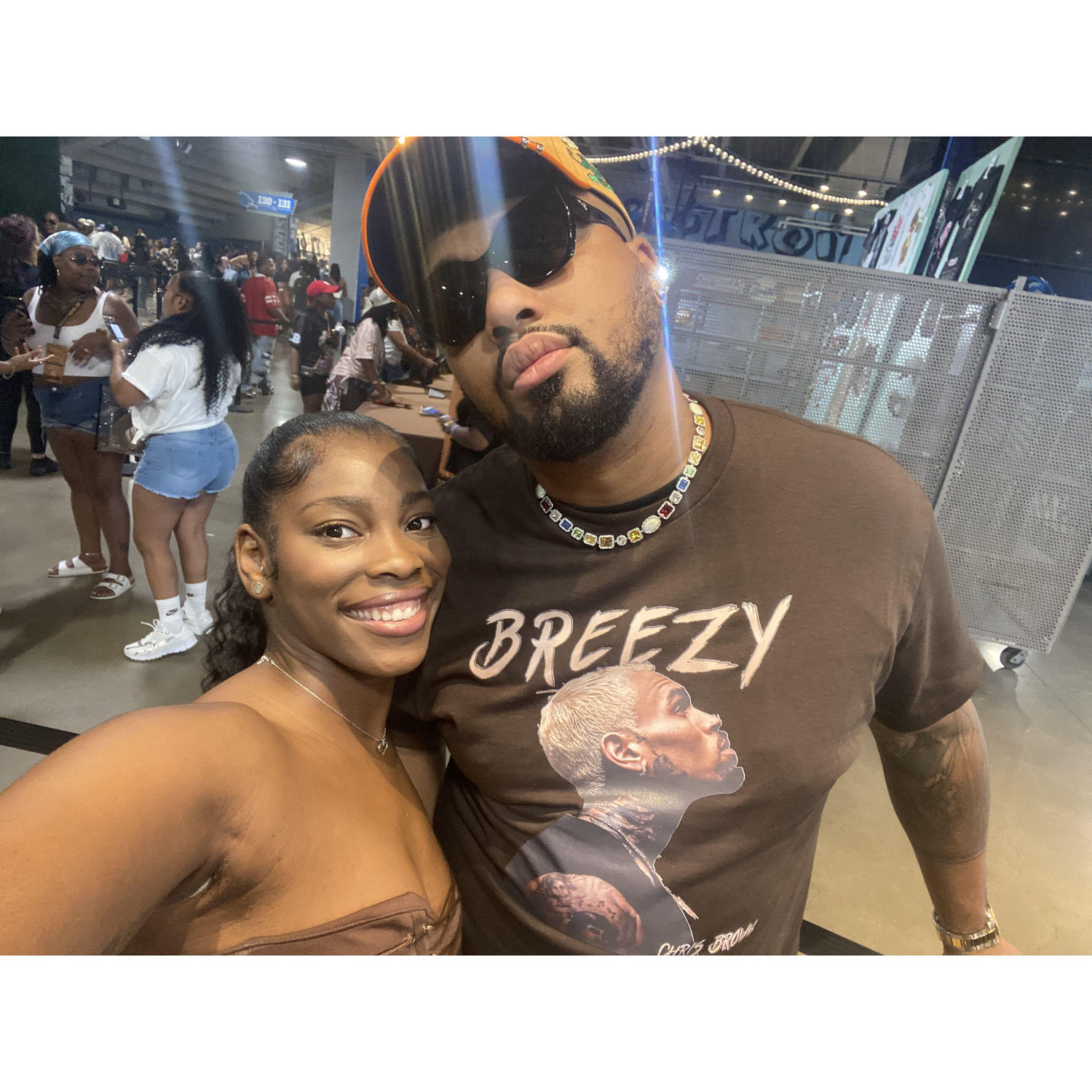 Angel and Kam at the Chris Brown concert.