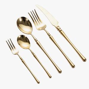 Cutlery Set 20 Pieces Serves 4 Stainless Steel Silverware Set, Dining Modern Elegant Flatware Travel Silverware, Home, And Restaurant Cutlery - Gold