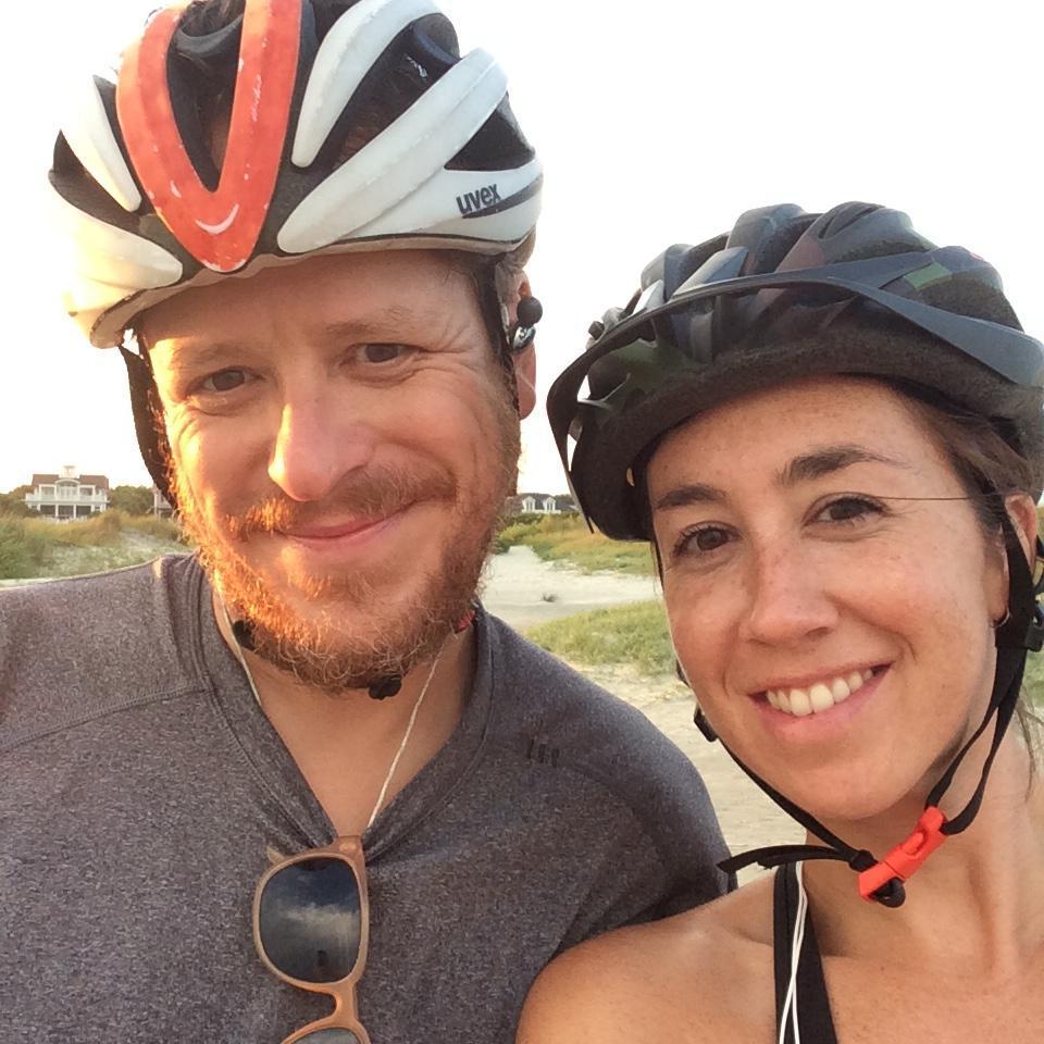 We wear helmets everywhere, but mostly while biking (here on Sullivans Island, SC)