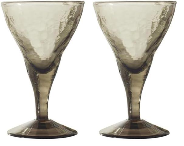 Santa Barbara Design Studio Cocktail Glass Textured Glass Goblet, 5.75" H, Moss (Pack of 2)