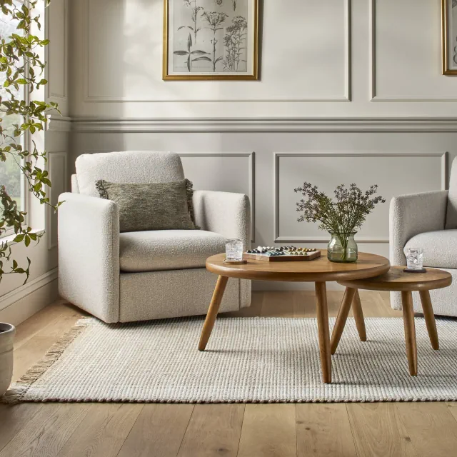 2pc Round Nested Coffee Tables: Rubberwood & MDF - Hearth & Hand™ with Magnolia
