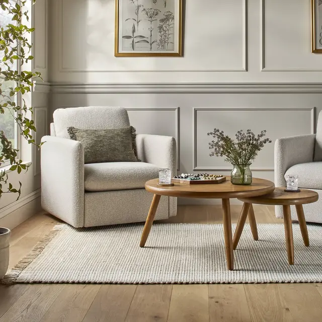 2pc Round Nested Coffee Tables: Rubberwood & MDF - Hearth & Hand™ with Magnolia