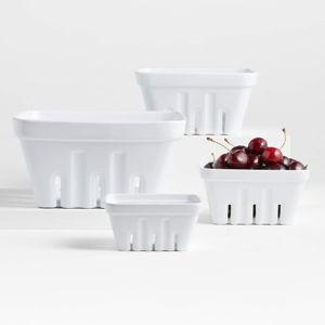 White Berry Basket Colanders, Set of 3 + Reviews | Crate & Barrel