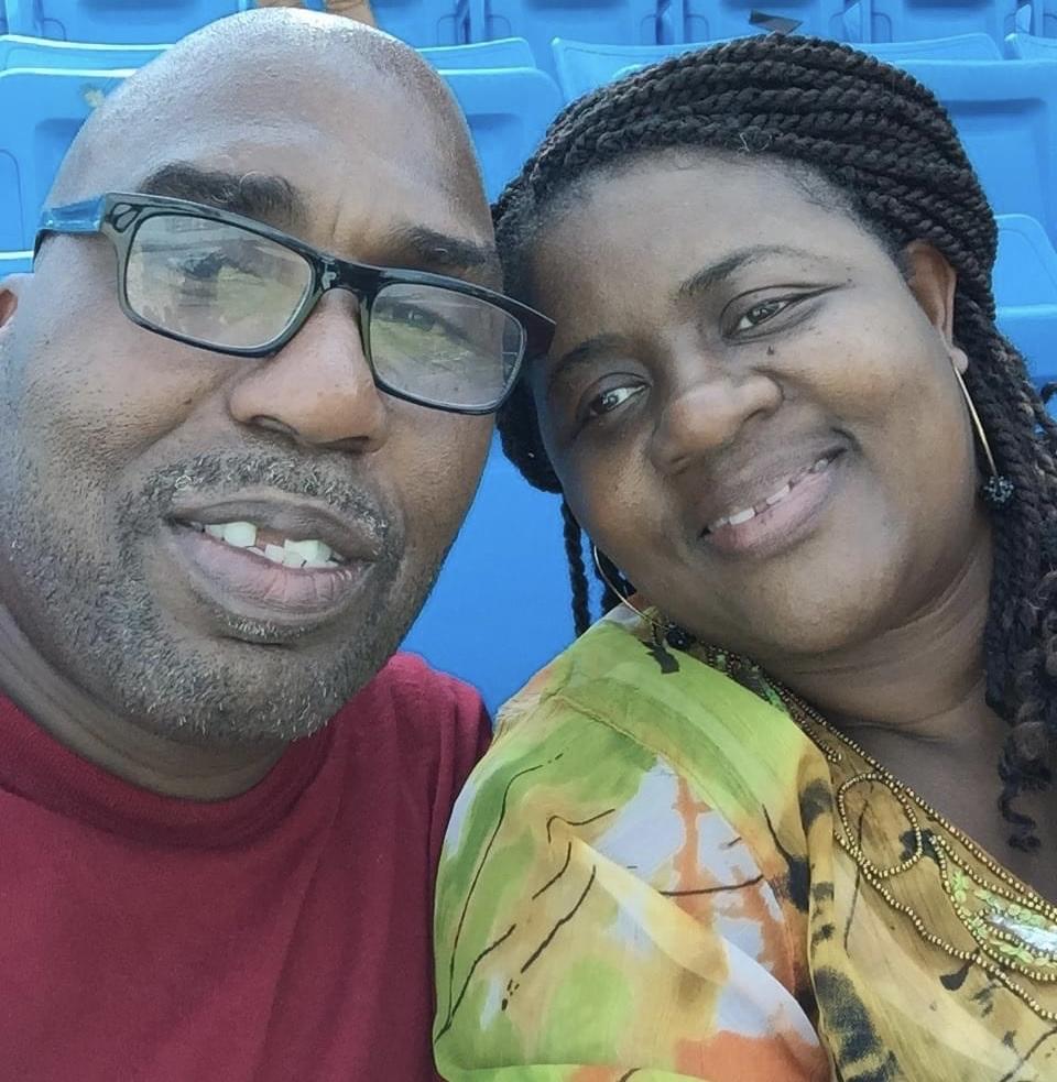 At a football game for Reggie’s favorite team, the Carolina Panthers!