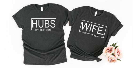 Just married matching Wife/Hubs t shirts