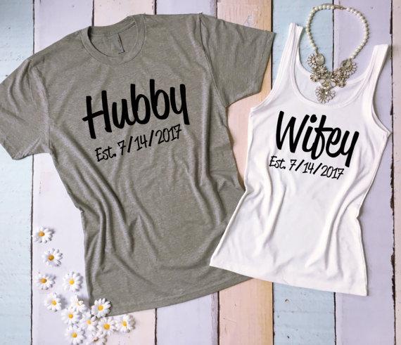 Hubby & Wifey Honeymoon Shirts