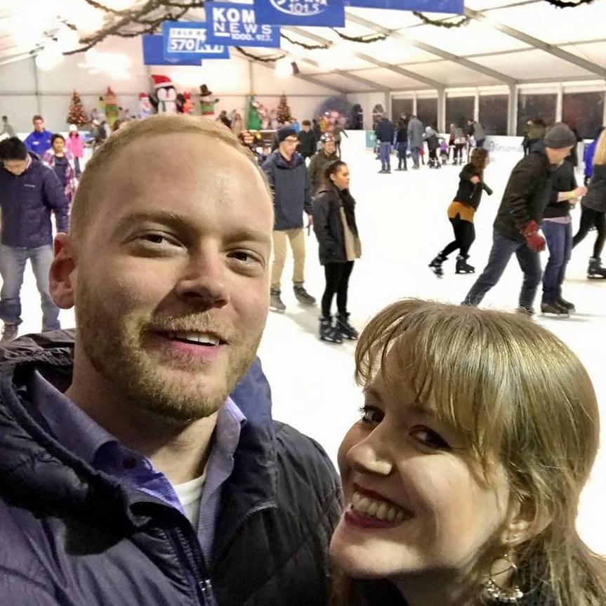 Our first selfie together! Ice skating in December 2016
