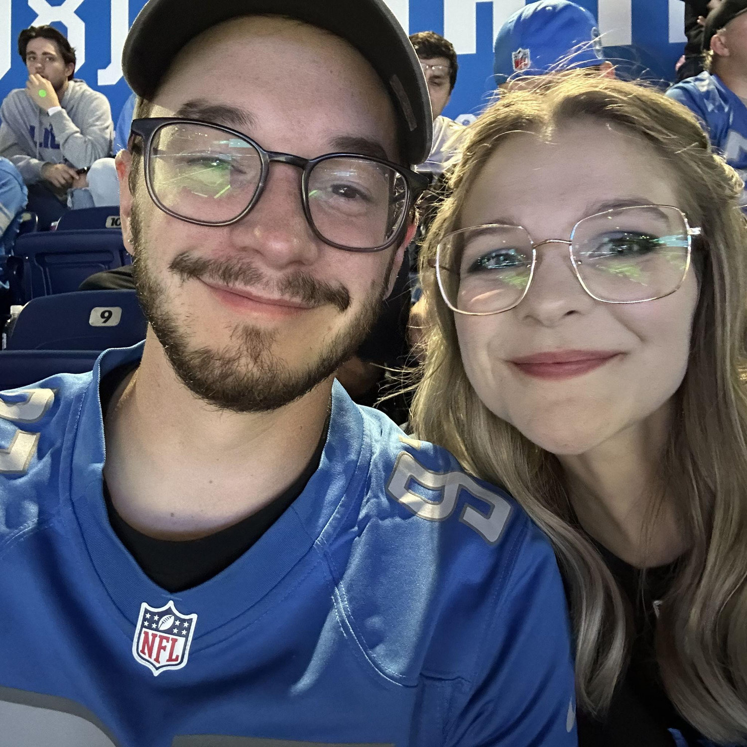 At a Lions game with Brad's brother & family!